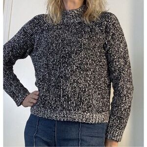 Eileen Fisher Black and White Turtleneck Sweater